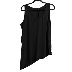 Eileen Fisher Asymmetrical Washable Silk Blouse size M oversized minimalist natu